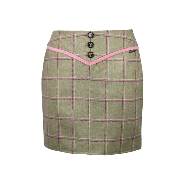 Larissa Tweed Skirt in Gooseberry
