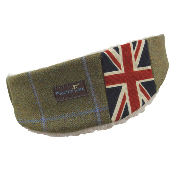 Union Jack Tweed Ear Warmer in Amber