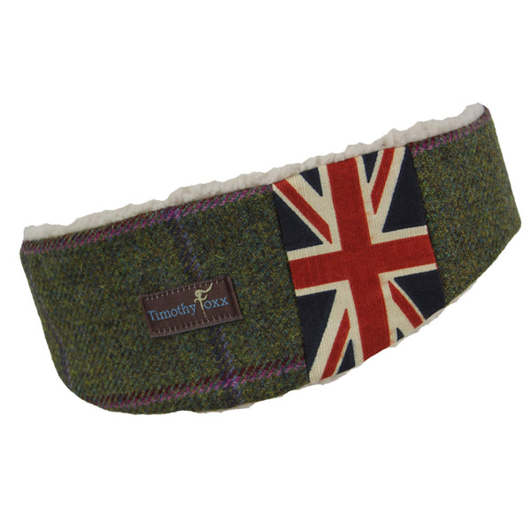 Union Jack Tweed Ear Warmer in Belle