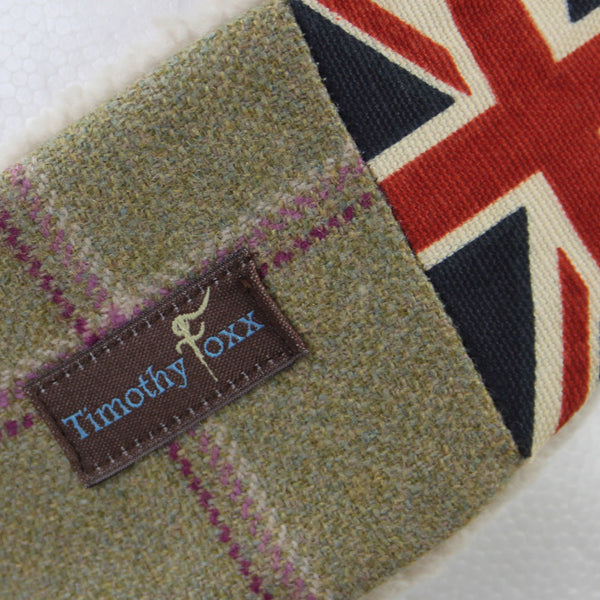 Union Jack Tweed Ear Warmer in Gooseberry