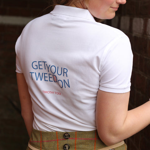 'Get Your Tweed On' Polo in White