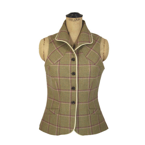 Matilda Tweed Gilet in Gooseberry