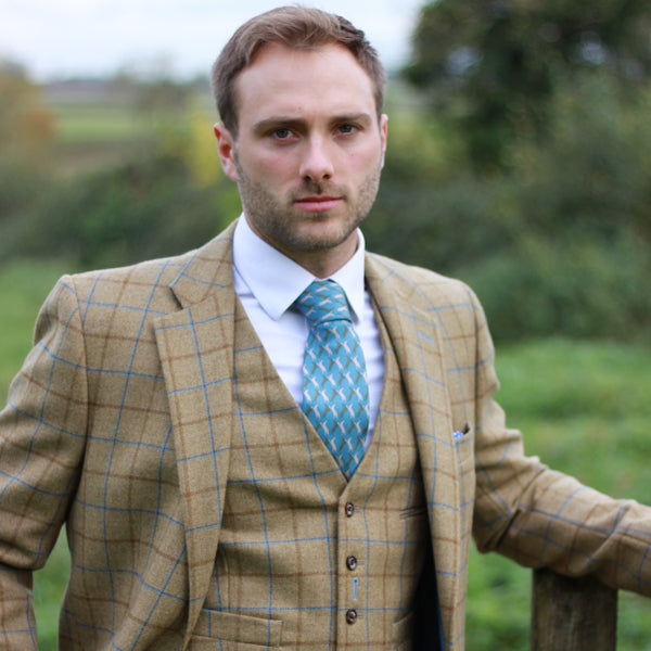 Hector Tweed Waistcoat in Linseed