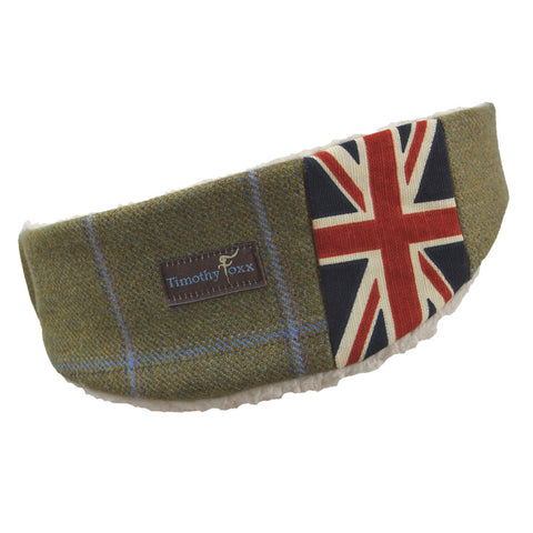 Union Jack Tweed Ear Warmer in Amber