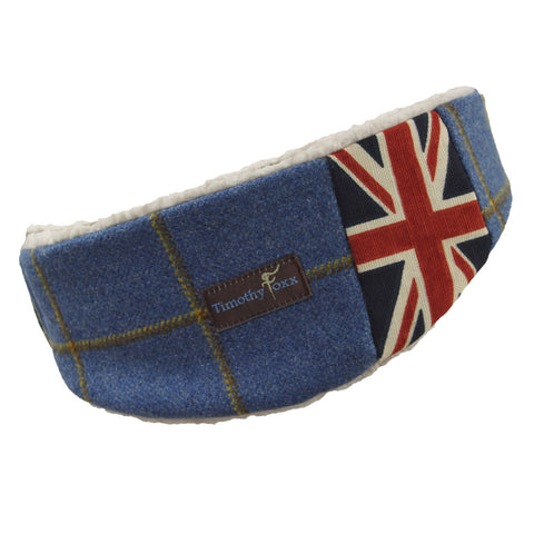 Union Jack Tweed Ear Warmer in Foxglove