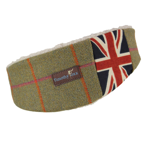 Union Jack Tweed Ear Warmer in Juno