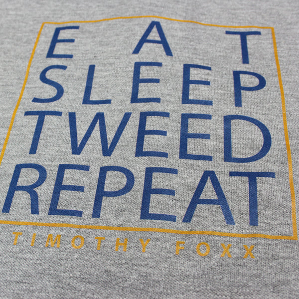 'Eat Sleep Tweed Repeat' Polo in Grey