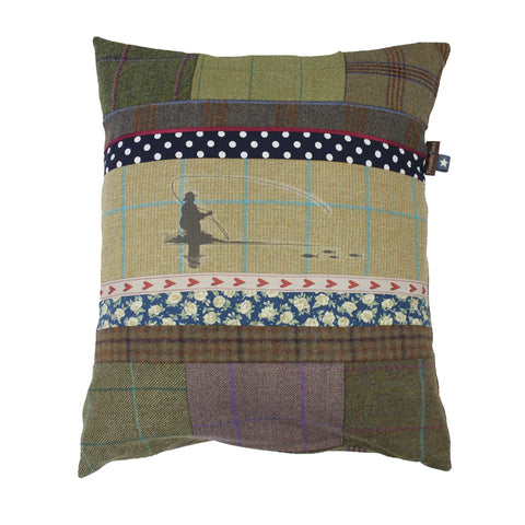 Fishing Tweed Cushion