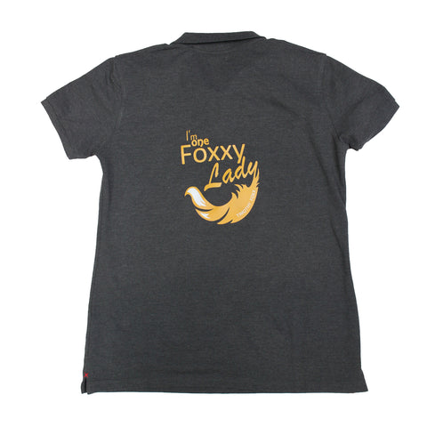 'I'm One Foxxy Lady' Polo in Dark Grey
