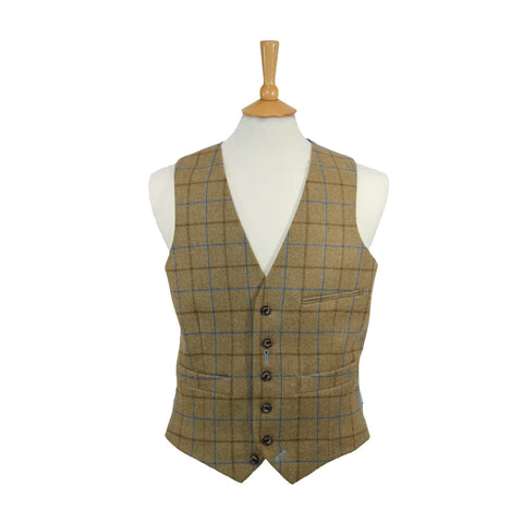 Hector Tweed Waistcoat in Linseed