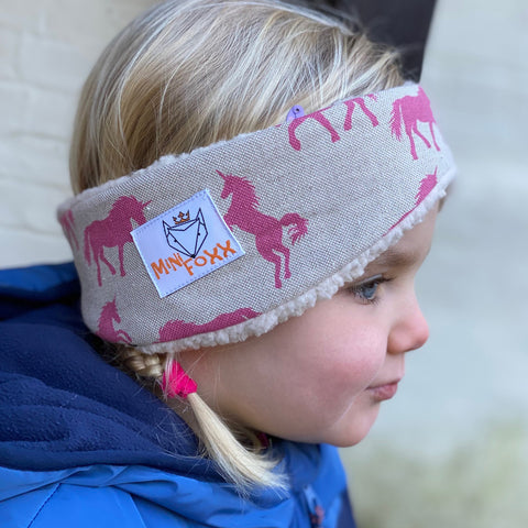 Children's Earwarmer in Large Pink Unicorn