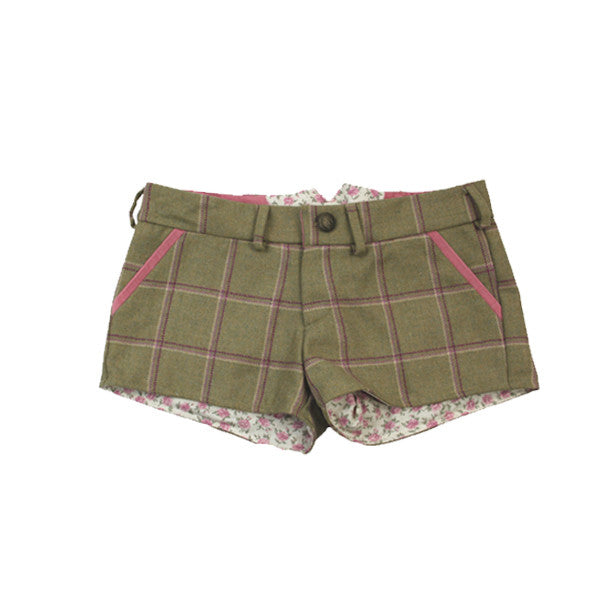 Livibum Full Tweed Shorts in Gooseberry